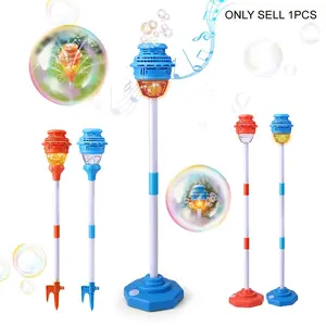 2-In-1 Street Light Bubble Machine Water Gun, Sound & Light Music Outdoor Bubble Toy, Kids Garden Party Toy, Requires 3x1.5v Aa Batteries