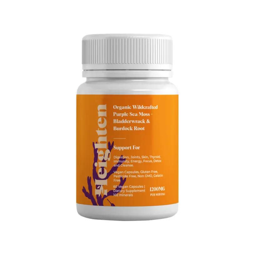 Purple Sea Moss, Bladderwrack & Burdock Root - 60 Vegan Capsules, MADE IN USA