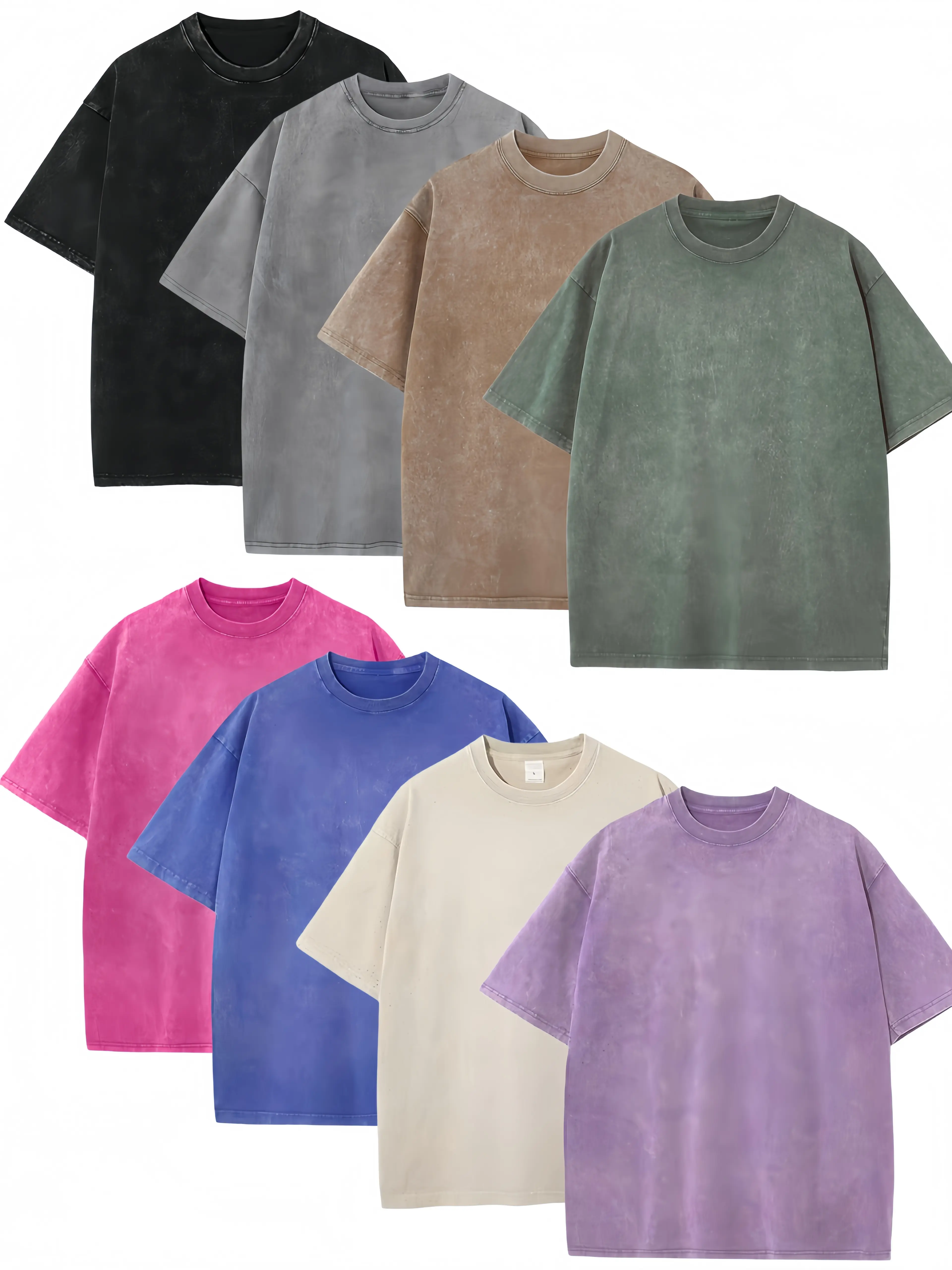 1/4 Pack Oversized Tshirts Unisex Gym Vintage Heavyweight T Shirts Cottonn Workingout Acld Wakesh Bggy Teens
