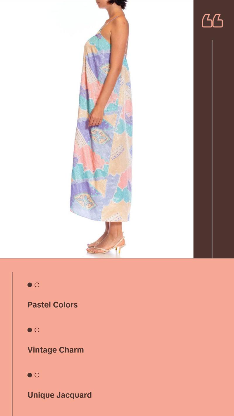 1980S MARY MCFADDEN Multicolor Pastel Polyester Jacquard Dress