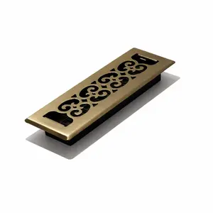 Decor Grates 2" x 12" Steel Floor Register – Rubbed Bronze Gothic Design Vent Cover