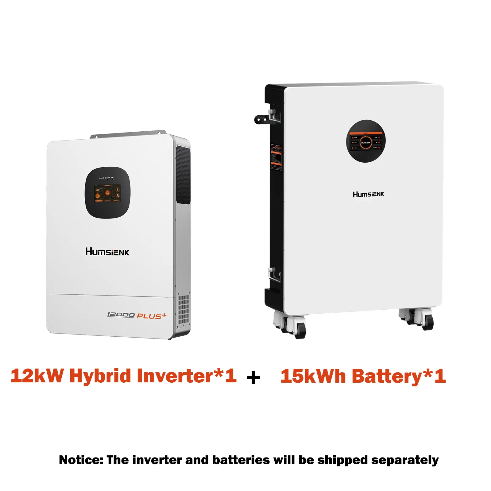 【Bundle】【LTL】Humsienk Storm-Ready Power System Kit 48V 12kW Hybrid Inverter + 48V 300Ah 15kWh Battery LiFePO4 Lithium Battery with Smart BMS, Bluetooth, Active Balancing & Communication solar system