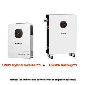 【Bundle】【LTL】Humsienk Storm-Ready Power System Kit 48V 12kW Hybrid Inverter + 48V 300Ah 15kWh Battery LiFePO4 Lithium Battery with Smart BMS, Bluetooth, Active Balancing & Communication solar system