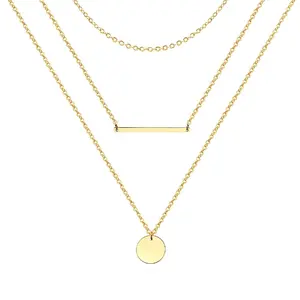 3-Piece Gold Layered Necklace Set | 18K Gold Plated Waterproof Jewelry Collection  women dailyware birthday gift