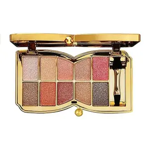 Glitter Eyeshadow Palette,10 Colors Sparkle Shimmer Eye Shadow Highly Pigmented Long Lasting Makeup Set Gold (Type 8)