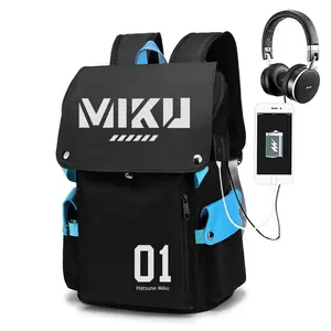 Hatsune Miku Co-branded Anime Schoolbag Male Junior High School Student Large Capacity Primary Student Backpack High School Gift