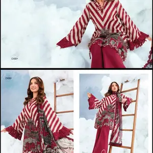 Pakistani designer  Maria B lown collection size L chest 22inch with shefon duppata