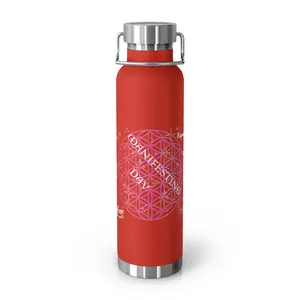 Copper Bottle, Manifesting Day Inspired Tumbler Statement, Motivational, Personal Growth, 22oz, Daily Life Inspiration, Insulated Water