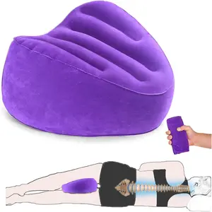 Knee Pillow for Side Sleepers, Leg Pillow for Side Sleeping Velvet Soft, Inflatable Travel Pillow for Thigh Sleep, Side Sleeper Pillow Between Legs for Hip Sciatica Back Pain Relief