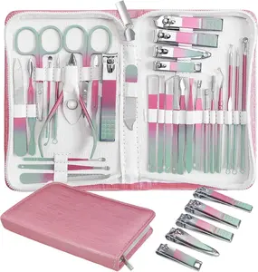 Nail Clippers Set 30 Pcs Professional Grooming Kits, Fingernail and Toenail Clipper Cutters, Ear Wax Removal Kit, Pedicure Tools, Manicure Tools with Luxurious Travel Case