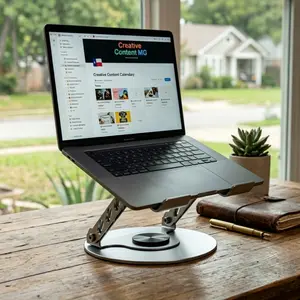 Laptop Stand for Desk, 360° Rotating Adjustable Foldable Aluminum Alloy Laptop Riser, Ergonomic Cooling Notebook Holder for 10-17.3 Inch Laptops, Heavy Duty Computer Stand for MacBook, Dell, HP, Lenovo, Home Office Gaming,Mother’s Day Gift for Mom