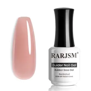 Rubber Base Coat Gel Polish Nude Dirty Pink Skin Tone Rubber Base Gel for Nails Natural Nude Color French Manicure Extend Gel Soak Off Curing Requires Single Bottle 15ml Salon Home DIY Use