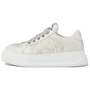 Gucci Screener Leather Low-Top Sneakers for Women with 4.2cm Platform Trending Shoes, House White Official Shoes to Get / Maison Mihara Verifiable, with credentials and supporting global authentication