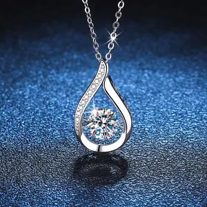 Water Drop Diamond Pendant Necklace - Quiet Luxury Trendy It Girl Elegant Versatile Women's Jewelry Gifts