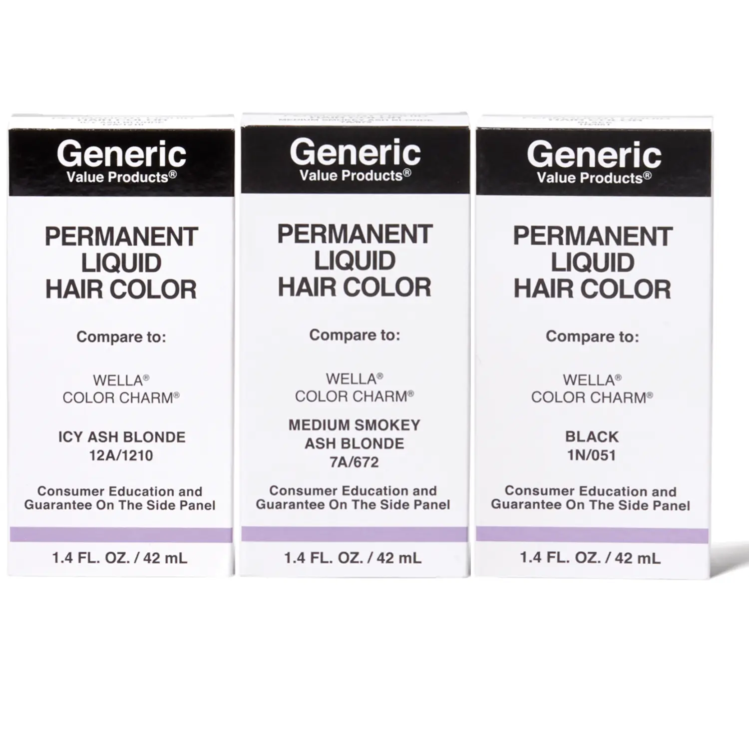 Generic Value Products Permanent Liquid Hair Color, Cruelty Free, PPD Free, Rich, Luminous Color with Excellent Gray Coverage, Nourishes and Conditions Hair, 1.4 Oz