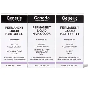Generic Value Products Permanent Liquid Hair Color, Cruelty Free, PPD Free, Rich, Luminous Color with Excellent Gray Coverage, Nourishes and Conditions Hair, 1.4 Oz