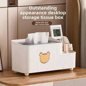 Bear Desktop Tissue Box, Tissue Dispenser, Modern Simple Bathroom and Living Room Storage Box, Accents, Space-Saving Rectangular Design