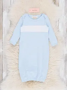 Classic Baby Blue Striped Gown