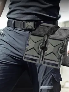 Men's Tactical Belt, Multifunctional Military Quick Release Buckle, Sports Canvas Waistband, Suitable for Daily Commute and Training Wear, Easy Release Belt