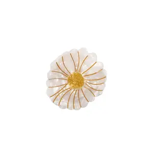 Solar Eclipse Hand-painted Daisy Lay Down Claw Clip