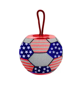Football Match Limited Edition Soccer Ball Speaker USA Argentina Mexico 360° Sound Bluetooth 5.0 IPX5 Water-Resistant 5 Hours Playtime Portable Audio Companion with USB Charging Cable