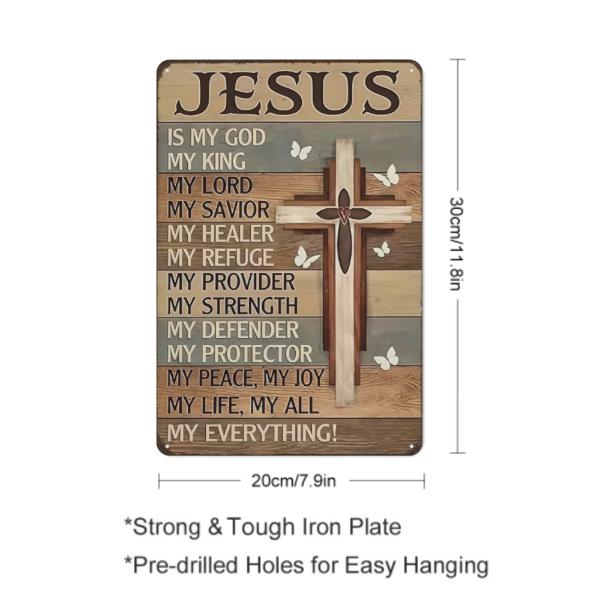 Christian Gifts for Women Men Jesus Is My God King Everything Vintage Tin Sign Religious Metal Wall Art for Home Church Prayer Room Office Chapel Decor 8x12 Inch bar funny farmhouse bar cafe garage phd graduation desk sign round stuffer birthday business Christian Gifts for Women Men Jesus Is My God King Everything Vintage Tin Sign Religious Metal Wall Art for Home Church Prayer Room Office Chapel Decor 8x12 Inch bar funny farmhouse bar cafe garage phd graduation desk sign round stuffer birthday business