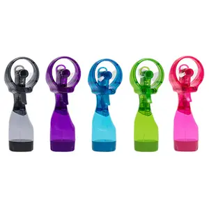 212 MAIN FML0001 Handheld Battery-Operated Deluxe Water Misting Fan - Pack of 12, Mist Cooling, Assorted Colors, Compact Small Size Household Fan
