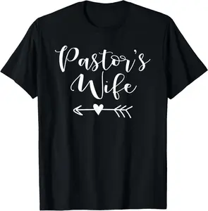 100%cotton Cute Pastor's Wife - Appreciation Gift - Heart and Arrow T-Shirt