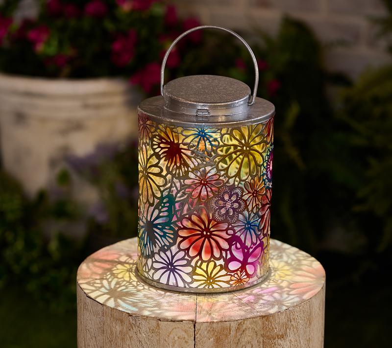 Girl Next Door Illuminated Metal Lantern w/Multi Color Reflection