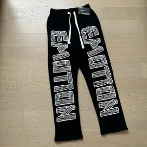 2026  Sweatpants High Street Letter Print Hot Drill Trousers Elastic Waist Loose Casual Pants Men Women Clothing