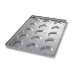 Chicago Metallic 41002 15-Cavity Hamburger / Muffin Top / Cookie Pan