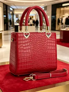 Alligator Pattern Handbag, High-End Wedding Bride Bag, Large Capacity Crossbody Bag, Stylish Female Bag for Commute and Outing