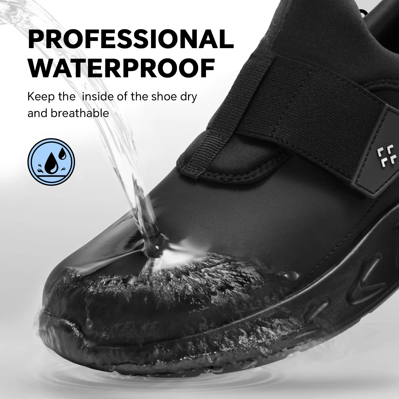 SPIEZ Chef Slip-On Safety Shoes - Waterproof Oil & Slip-Resistant with Air-Cushioned All-Day Support for Chefs Round Toe Design Footwear Boy