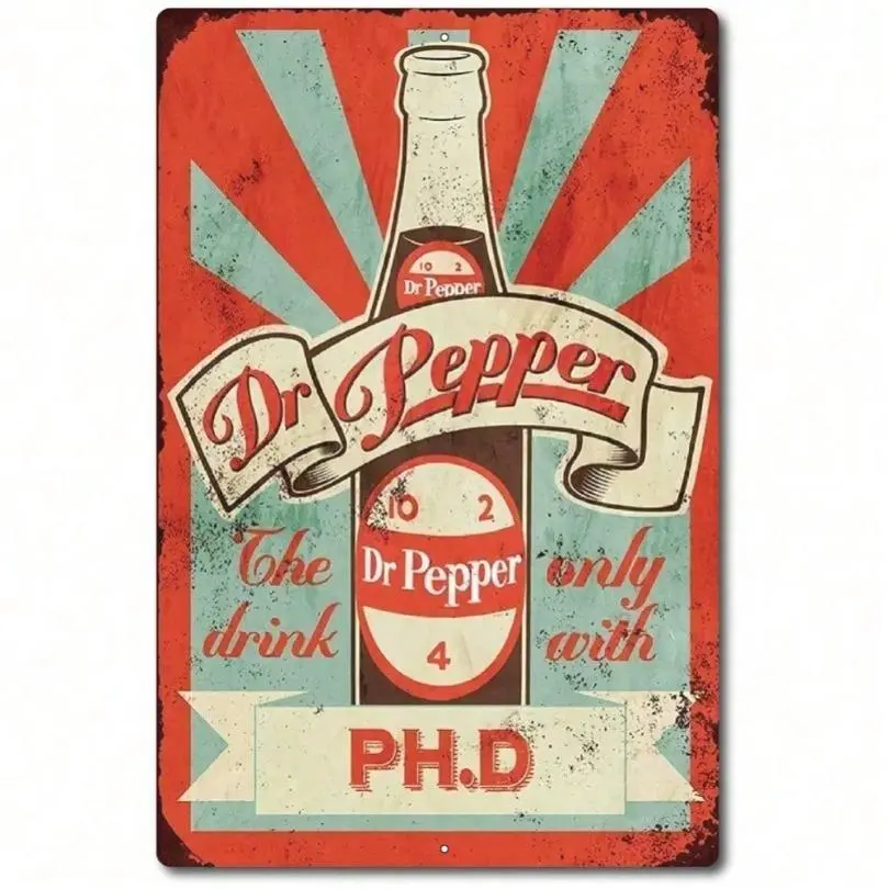 Dr Pepper Sign Metal tin Vintage look, metal Soda SIGN Tin PEPPER Bar, decor, room decor, halloween decor, home decor, wall decor, Home Decor Gifts, Vintage garage signs, Vintage Decor For Home