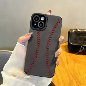 Baseball phone case for iPhone 17, 16, 15, 14 Pro Max, 13, 12, 11, XS Plus, shockproof and drop-resistant leather phone protector, suitable for men.HM159