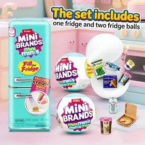 ZURU Genuine Mini Fridge Blind Box Pretend Play Miniature Dollhouse Kitchen Set