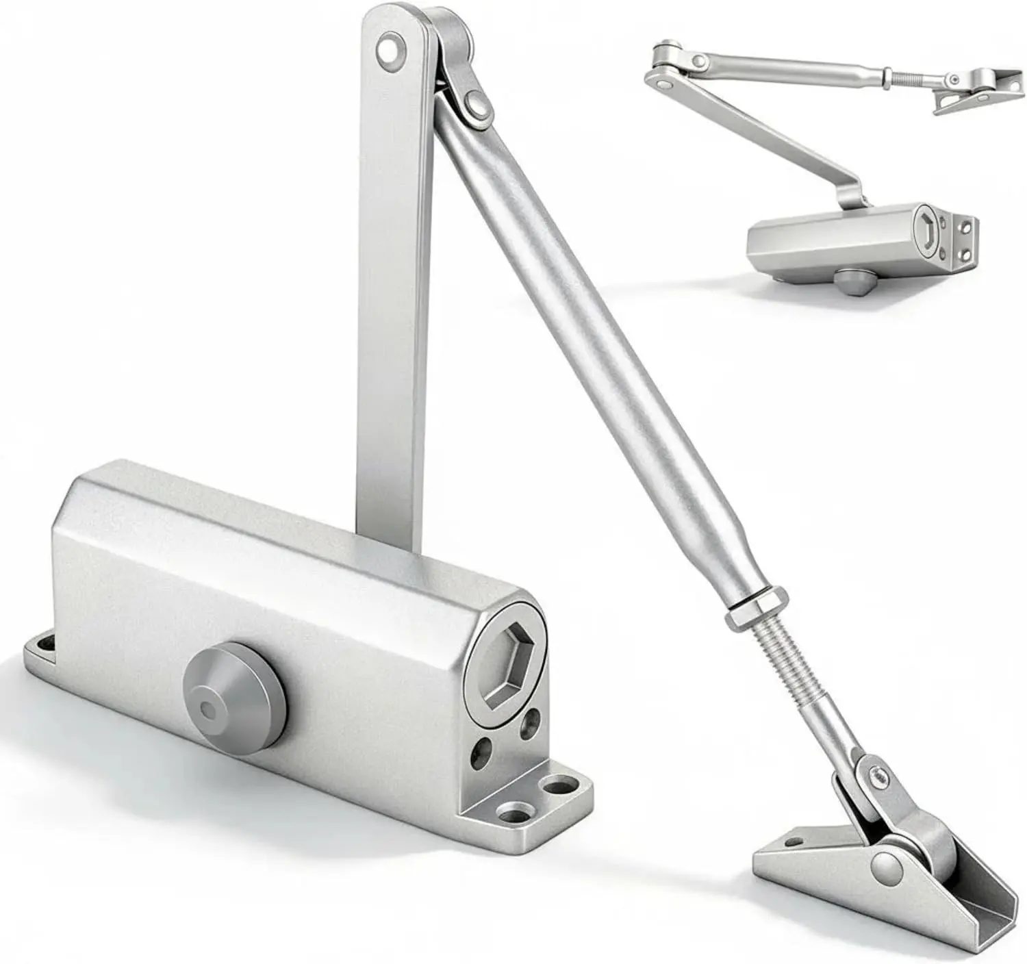 Heavy Duty Automatic Self Closing Hydraulic Door Closer Soft Close No Slam Anti Rust Aluminum Easy DIY Install Fits 88-143lb 23-43in Doors for Home & Commercial Use