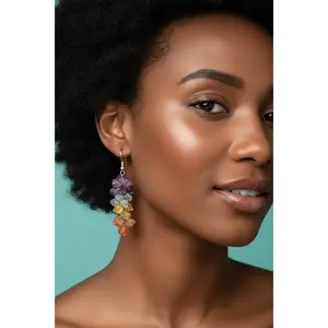 Natural Chakra Gemstone Earrings - Handcrafted