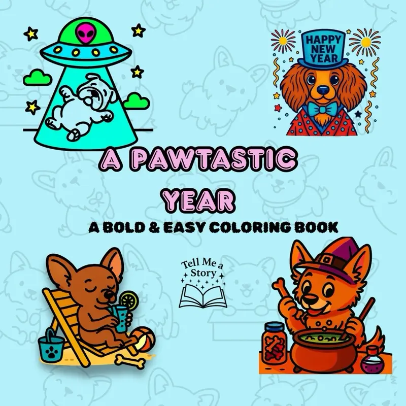 A PAWTASTIC YEAR coloring book