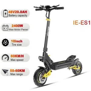 iENYRID IE-ES1 Foldable Electric Scooter 2400W Dual Motor 48V20.8Ah Battery 10-Inch Tires 60KM/H Max Speed 50-60KM Range Urban Off-Road Use