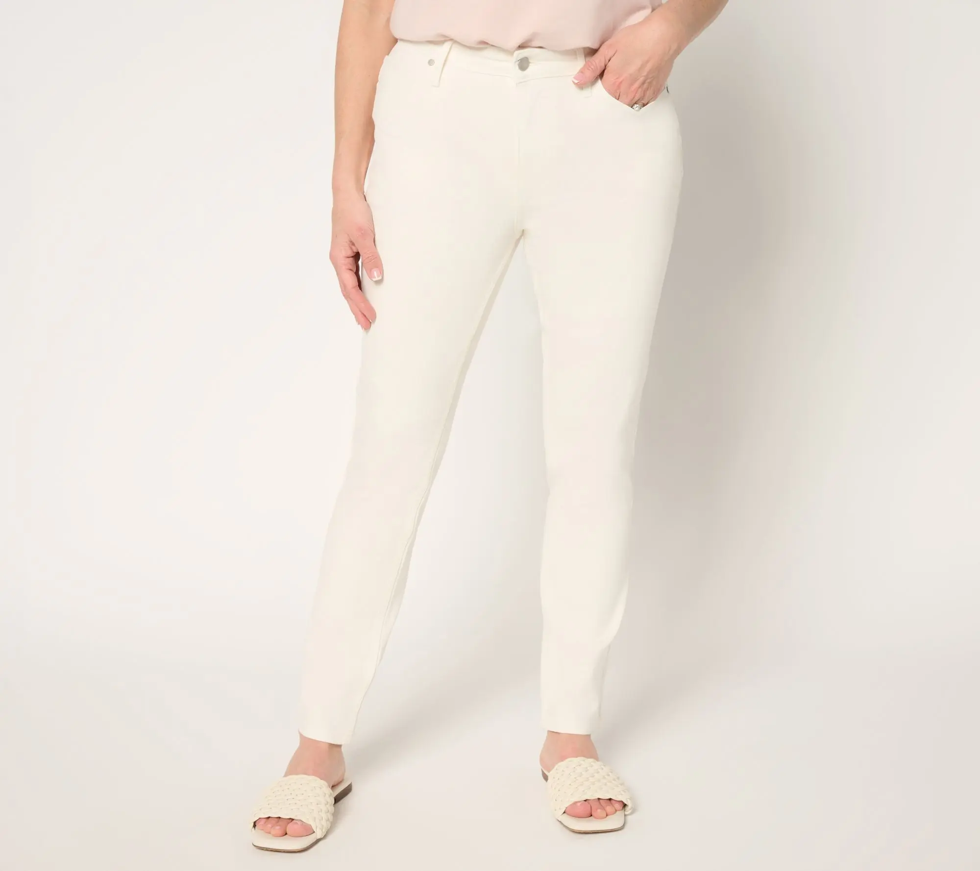 QVC BEAUTIFUL by Lawrence Zarian Women's Regular-Fit Classic Straight-Leg Ankle Jeans