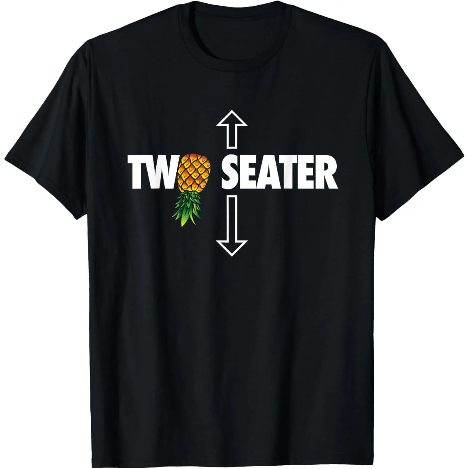 Two Seater Swinger mens funny Upside Down Pineapple Swinger T-Shirt,Made in USA