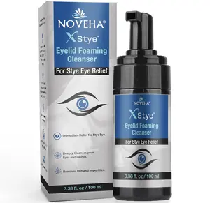 NOVEHA XStye Eyelid Foaming Cleanser with Tea Tree Oil – Gentle Daily Eyelid & Lash Wash for Sensitive Eyes (100mL / 3.38 fl oz)