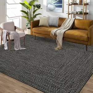 GARVEE - Washable Area Rug 5 x 7 Inches, Braided for Living Room, Country House, with Solid Print, Non-Slip, Stain Resistant, for Home Decoration,