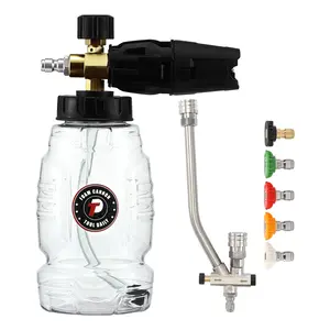 Tool Daily Pressure Washer Foam Cannon with Dual Connector Accessory, Double Tip Attachment for Soap Cannon, 5 Power Washer Nozzle Tips, 1/4” Quick-Connect, ChristmasGift
