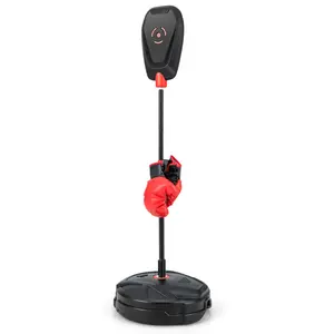 Smart Boxing Reaction Target Set with Boxing Gloves, Adjustable Speed Punching Bag with Stand, Inflation-Free Reflex Ball for Kids Teens, Stable Base for Home Gym Stress Relief