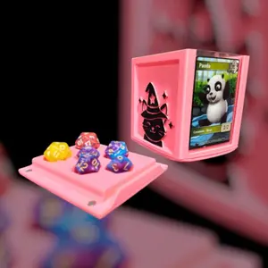 Cat Wizard 100 Card Commander Deck Box – Magnetic Dice Holder – Crafted TCG Case for MTG