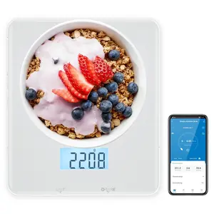 RENPHO Bluetooth Food Scale with App, Digital Smart Kitchen Scale, Glass, White RENPHO