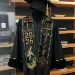Custom Aztec Mexican Graduation Stole 2026, Mexican Flag Graduation Sash, Mexico Pattern Stole, Virgen de Guadalupe Sash Senior Grad Gift