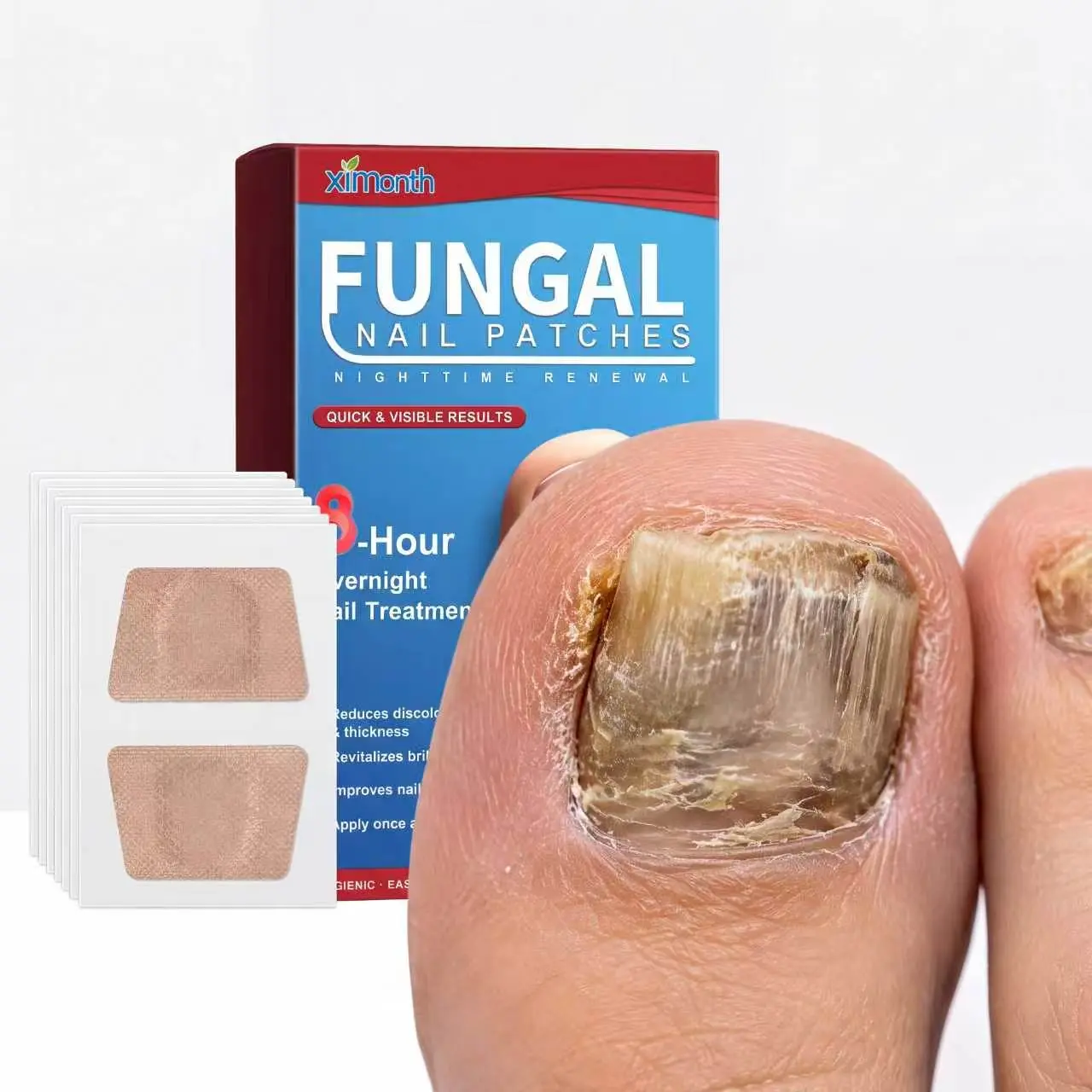 Nail care patches that help treat fungal nail infections and repair damaged nails overnight. These fungal nail care patches are designed to address nail discoloration and are suitable for fungal nail infections and other nail issues.